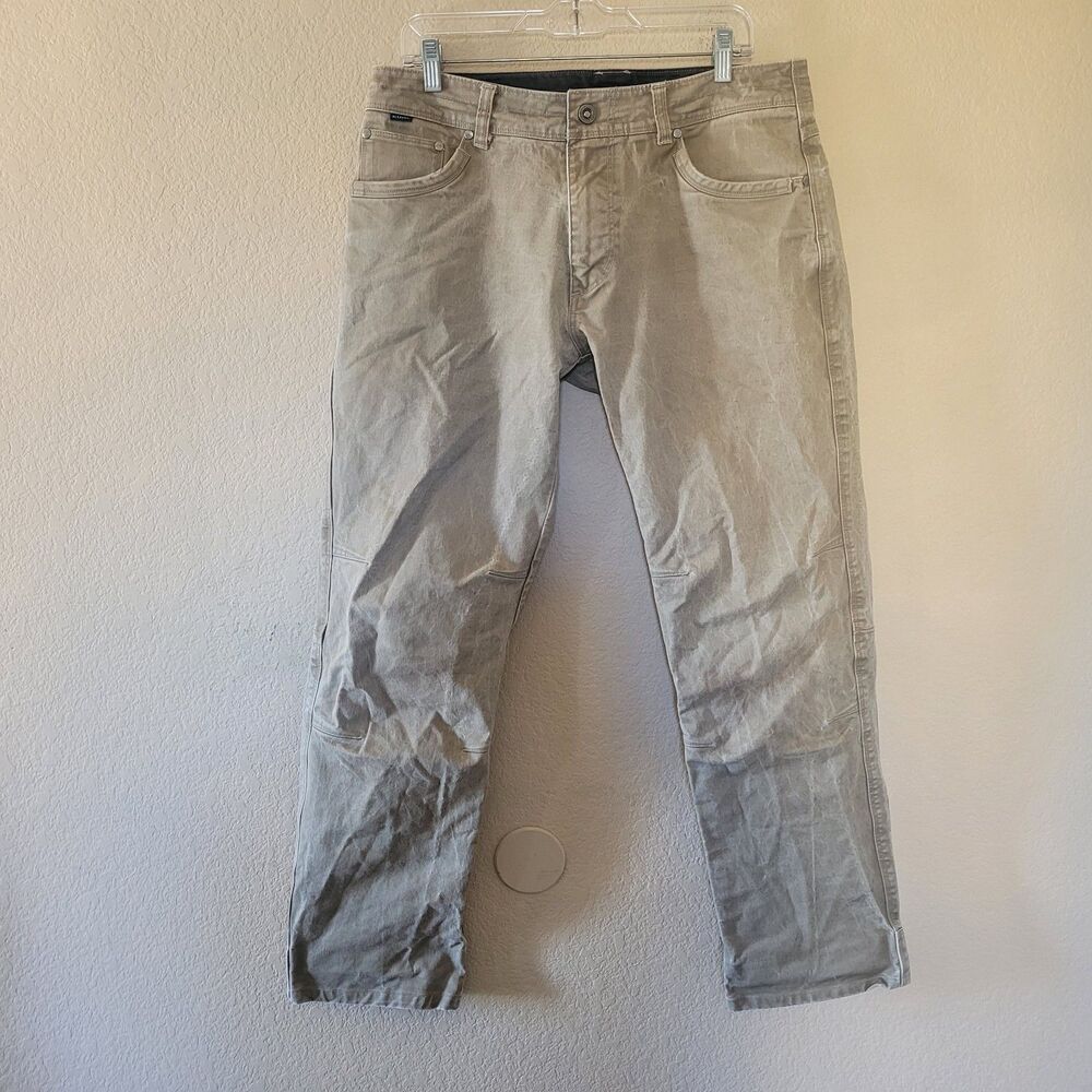 Kuhl Pants Mens 34x32 Brown Rydr Hiking Canvas Straight Leg Regular Fit Pockets